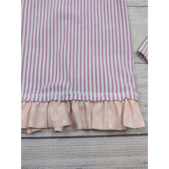 6 Ruffle Butts Seersucker Rash Guard - Picture 3 of 5